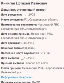 Кичигин Евтихий (Ефтихей) Иванович