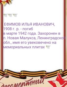 Ефимов Илья Иванович