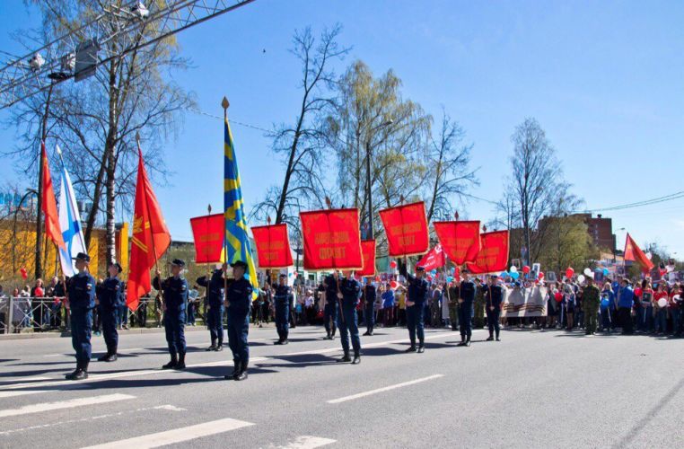 Построение "Бессмертного полка" в городе Тосно 9 мая 2019 года