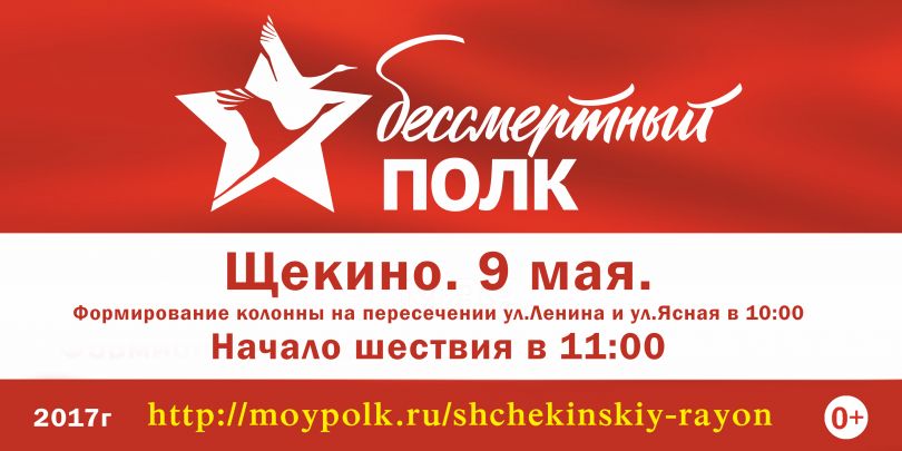 ШЕСТВИЕ "БЕССМЕРТНОГО ПОЛКА" В ЩЕКИНО 9 МАЯ 2017 ГОДА