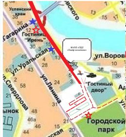 План-схема передвижения шествия "Бессмертного полка" на Соборной площади.