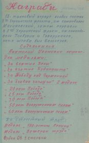 Список наград Сидельникова А.Н.