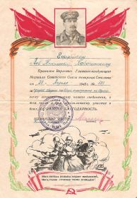 Благодарность за прорыв обороны немцев на Одере