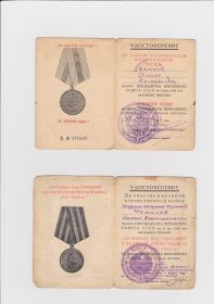 Документы медалей за взятие Вены и победу над Германией