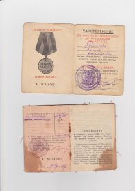 Документы медалей за взятие Будапешта и За отвагу
