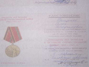 "Тридцать лет Победы  в Великой Отечественной войне 1941-1945 г.г."