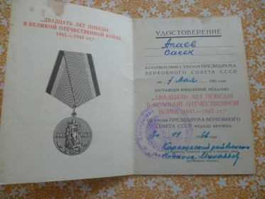 20 лет победы в Великой Отечественной войне 1941-1945 гг.