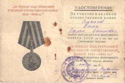 Медаль "За победу над Германией"