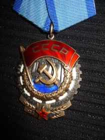Награждён в 1939г. в Москве, вручал Калинин.