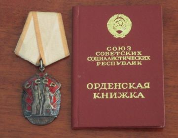 Орден "Знак Почёта".