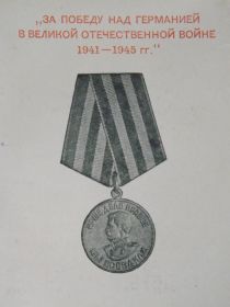 Медаль за победу над Германией в Великой Отечественной Войне 1941-1945 гг.