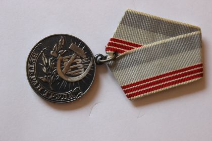 Медаль"Ветеран труда"