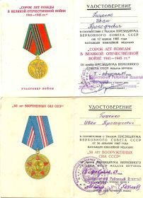 Гиценко И.П.медали