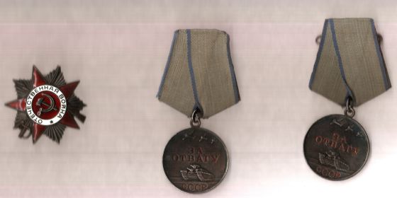Орден Великой Отечественной войны и медали "За Отвагу"