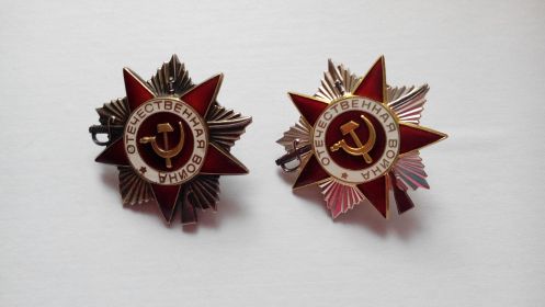 Ордена Великой Отечественной войны II степени.
