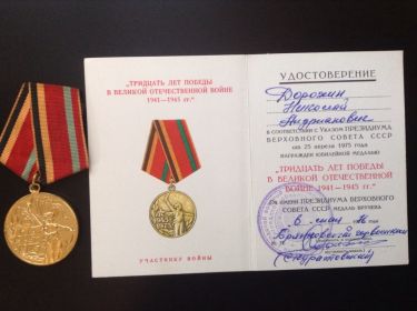30 лет победы в Великой Отечественной Войне 1941 - 1945 гг.