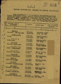 Акт от: 27.06.1944 Издан: 31 гв. ск /  Архив: ЦАМО фонд: 894 опись: 2 ед.хранения: 20 № записи: 1533004075