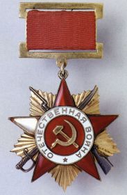 Орден Великой Отечественной войны I степени (награжден в 1985 году)