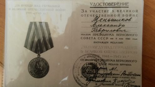 За победу над Германией