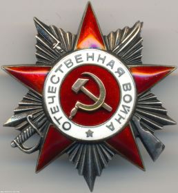 Орден «Отечественная война» 2 степени (Номер наградного документа 71 от 06.04.1985)