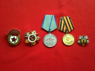 Гвардейский значок, боевые медали и знак "Ветеран Войны 1941-1945 гг"