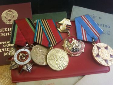 Орден Отечественной войны 2 степени и юбилейные медали