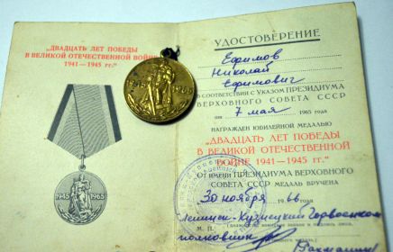 "20лет победы в ВОВ 1941-1945 гг."