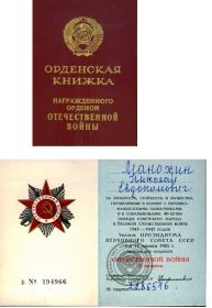 Орденская книжка награжденного орденном Отечественной войны