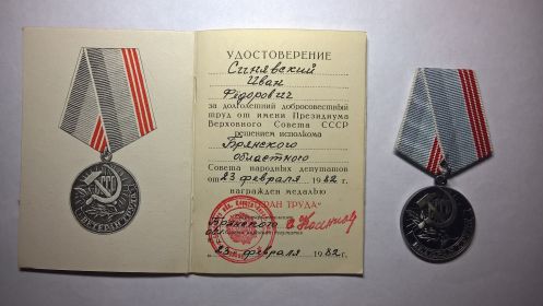 Медаль "Ветеран Труда"