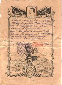 Благодарность за освобождение г. Люблин