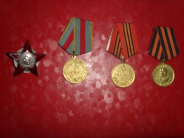Орден Красной Звезды,Медаль За Освобождение Варшавы ,медаль За взятие Берлина,медаль За Победу на Германией в ВОВ 1941-45гг.