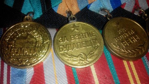 Медали "За Освобождение Белграда", "За Взятие Будапешта", "За Взятие Вены"ы