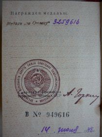 медаль "За отвагу"