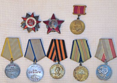 Боевые награды и медаль ветерана труда
