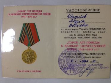 юбилейная медаль
