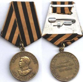 Медаль «За победу над Германией в Великой Отечественной войне 1941 – 1945 гг.»