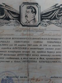 Благодарственное письмо
