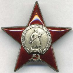 Орден Красной Звезды за подвиг под Гомелем, где он спас много оружия.