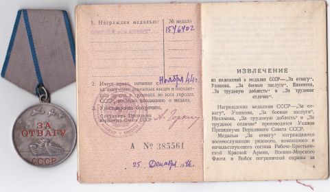 медаль "За отвагу"