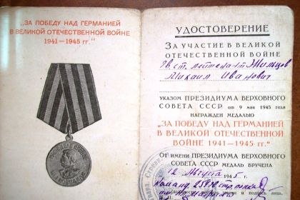 Медаль "За Победу над Германией в Великой Отечественной войне 1941-1945 г.г."