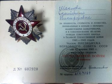 Орден Отечественой войны II степени