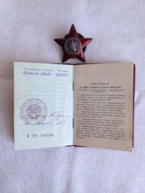 удостоверение и орден Красной Звезды