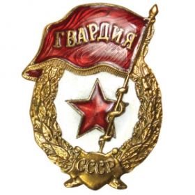 наградной знак "Гвардия" - сент. 1943 г.