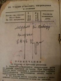 медаль за Победу.
