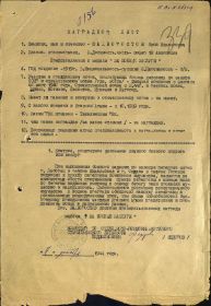 20  февраля 1945 года   дедушку наградили медалью « За боевые заслуги», чуть позже медалью « За победу над Германией» и  Орденом  Отечественной  Войны II степени.