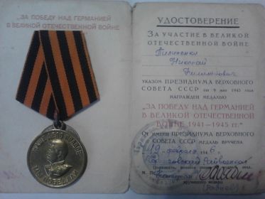 "  Медаль "За победу над Германией", юбилейные, 1946 г.