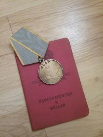 "   Медаль "За боевые заслуги"