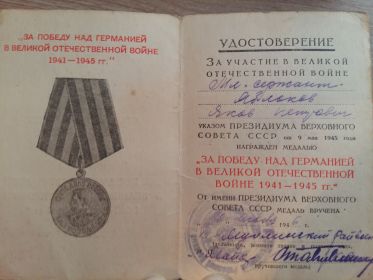 Медаль за победу над Германией 1941-1945.