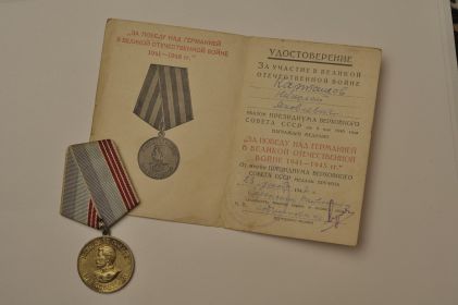 Медаль «За победу над Германией в Великой Отечественной Войне 1941-1945 гг.»