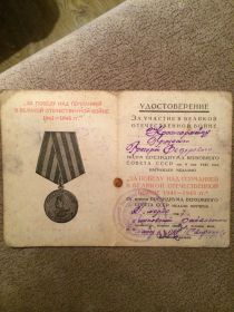 медаль За победу над Германией в ВОВ 1941-1945 гг